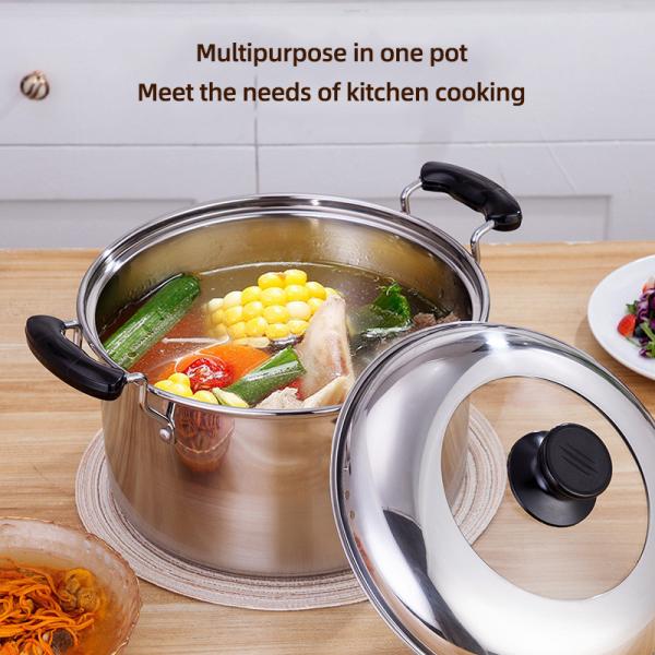 Best Sale Cooking Soup Pot Kitchen Stainless Steel Soup & Stock Pot With Visual Pot Lid