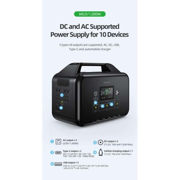 Электростанция Lifepo4 600W 1000W 2000W ODM MPPT OEM портативная