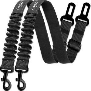 Durable Adjustable Stretchable Dog Car Seat Belt Custom Logo Dog Harness Belt