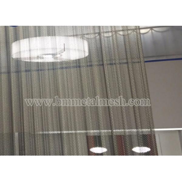 1.2mm Wire Diameter 6mm Aperture Size Metal Coil Drapery with Baking Finish for Building Decoration