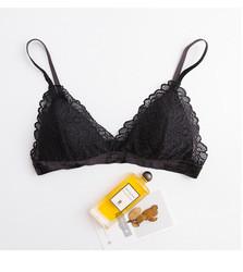 Girls Beautiful Underwear Sexy 19mm Mulberry Silk Bra With Lace Western Strap