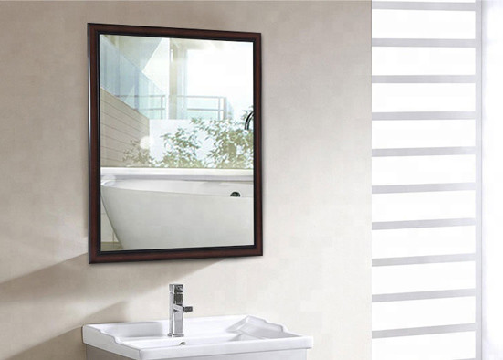 Wood Framed Bathroom Mirrors Modern Stylish Anti Explosion For Hotel / Office