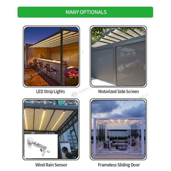 High-End Lightweight Aluminum Frame Awning Quick-Setup Adjustable Sunshade for Outdoor Use Retractable Awning