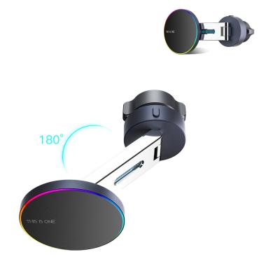Foldable Iphone Magsafe Car Mount With 9 Color Lighting Animation
