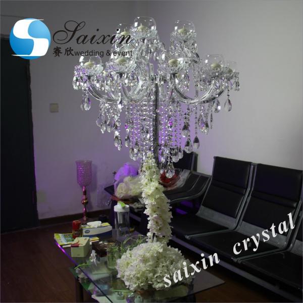 Большие высокие стеклянные вазы для свадебных центров 3 шт.