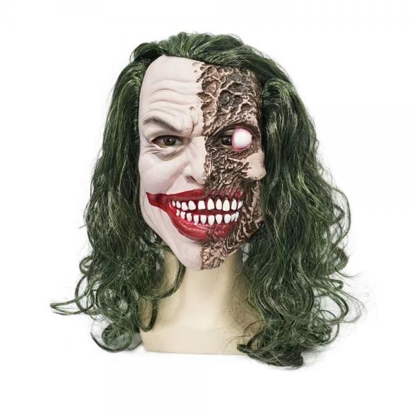 Unisex divertida máscara de horror de Halloween Joker tapa de cabeza de látex para los requisitos del cliente