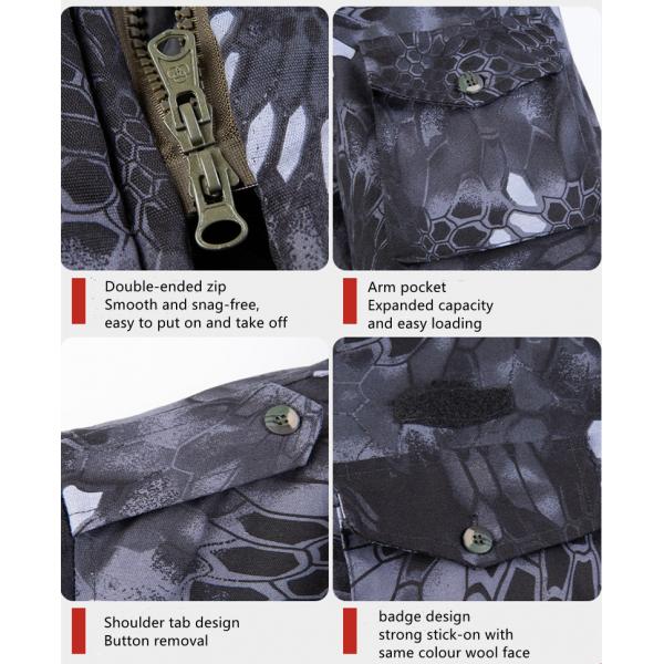 165-190 Cold Proof Camo Winter Jacket Removable Liner Waterproof Jacket