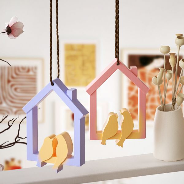 DIY crystal dropper resin mirror house, bird hanging, gypsum ornaments hanging, silicone mold
