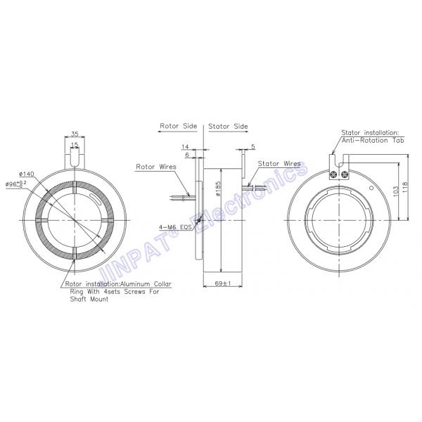 LPT096 300 оборотов в минуту через отверстие скользящего кольца внутренний диаметр 96 мм
