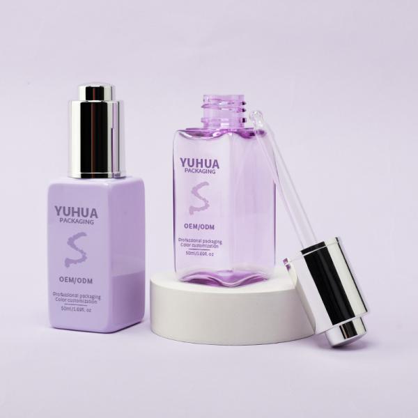 Square Serum Dropper Bottles with Silk Screen/Hot Stamping/Labeling Printing in Clear Green Blue or White