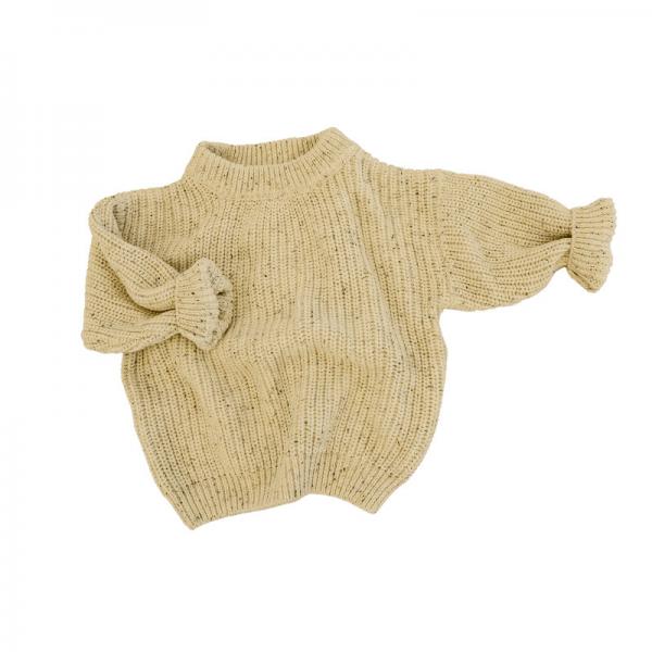 Speckled Long Sleeve Chunky Knit Sweater 100% Cotton Kids Cosy Knit Wear Pullover For Neutral Baby