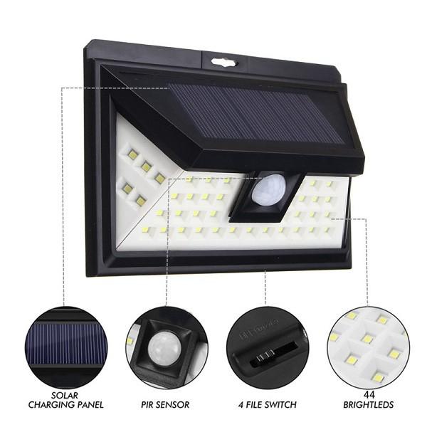 Integrated Solar Energy 100 LED IP65 Outdoor Solar Wall Lamp Wireless With Motion Sensor