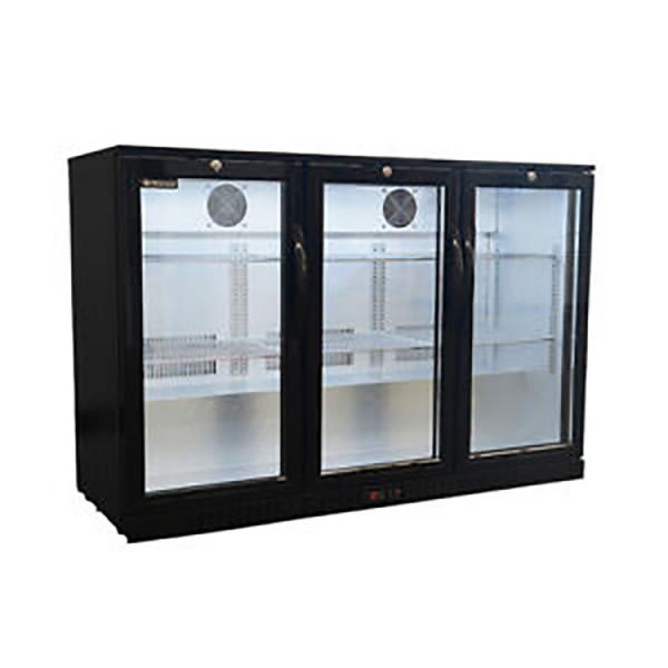 Under Counter Triple Glass Back Bar Cooler With Fan Cooling R134a Commercial