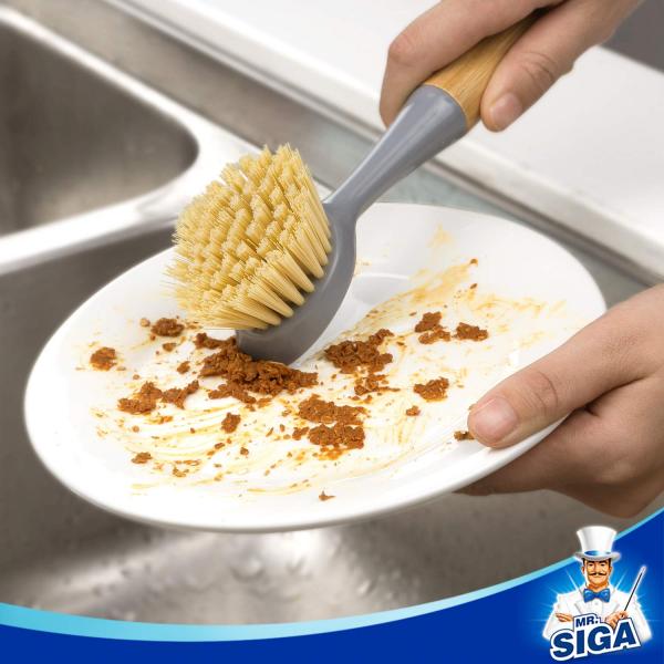 Щетка блюда кухни с бамбуковыми баками лотков ручки тонет чистка