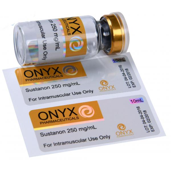 Free Design Custom Bodybuilding SUS 250 Injectable Anabolic Vial Labels Boxes UV Glossy PVC PP Holographic Adhesive Sticker