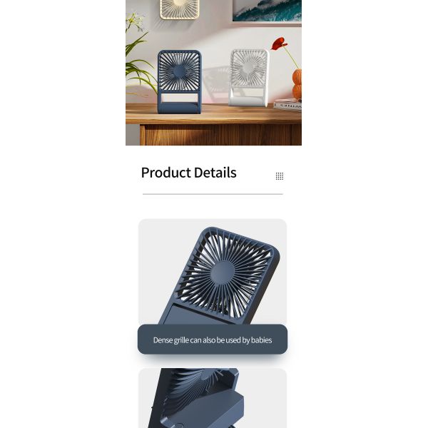 Desktop Handheld Hung Fan 3 Speed Quiet Cooling Sample Available For Home Office Travel
