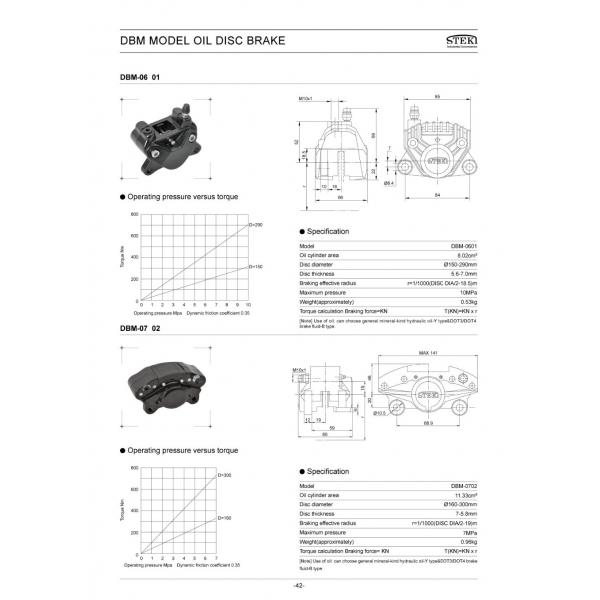 7mm Clearance Black STEKI DBM Hydraulic Disc Brakes for Smooth Stopping