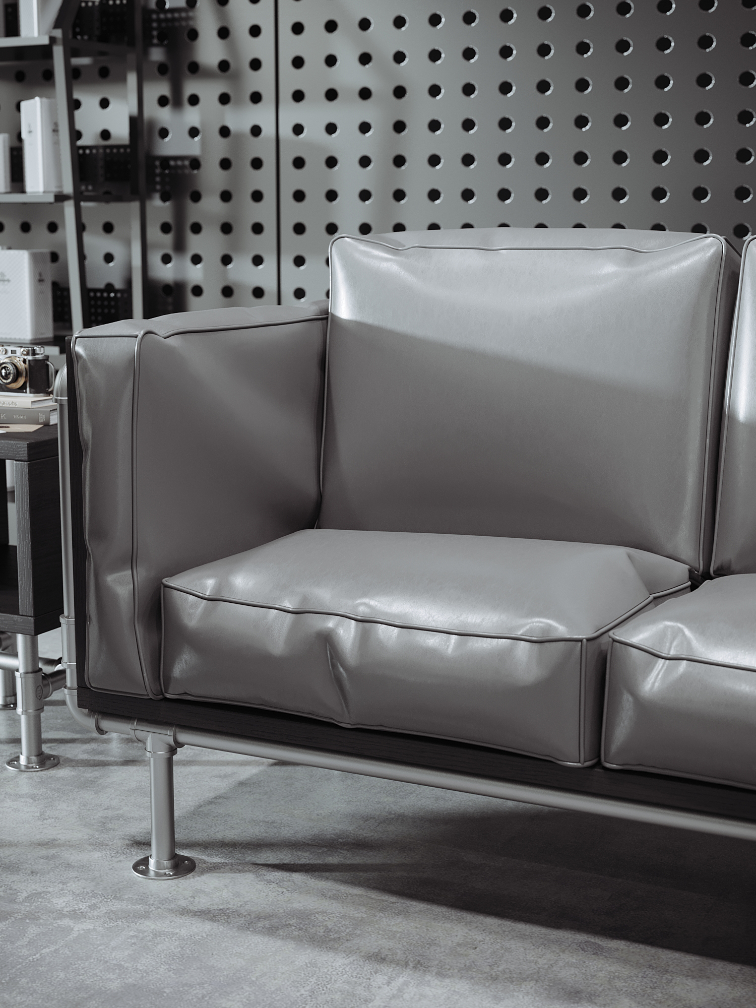 Industrial Metal Booth Sofa Set with 1mm Iron Plate and High-Temperature Spray-Painted Finish in Customizable Colors