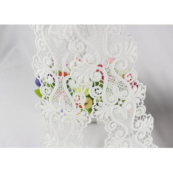 Tela 100% Scalloped afiada dobro solúvel em água do laço do algodão a favor do meio ambiente