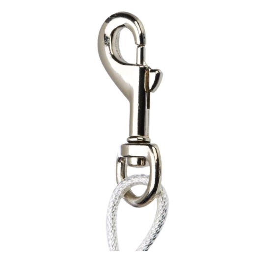 Reflective 20 Foot Heavy Duty Dog Tie Out Cable with Easy Installation for Dogs up to 100 Pounds