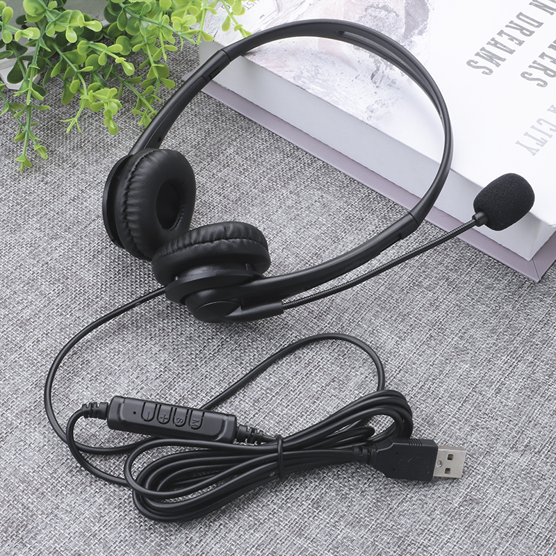 JTY-430 professional call center earphones with microphone, multiple plugs USB/Type-C/3.5mm wired earphones, comfortable to wear earphones, suitable for online learning and business conference calls