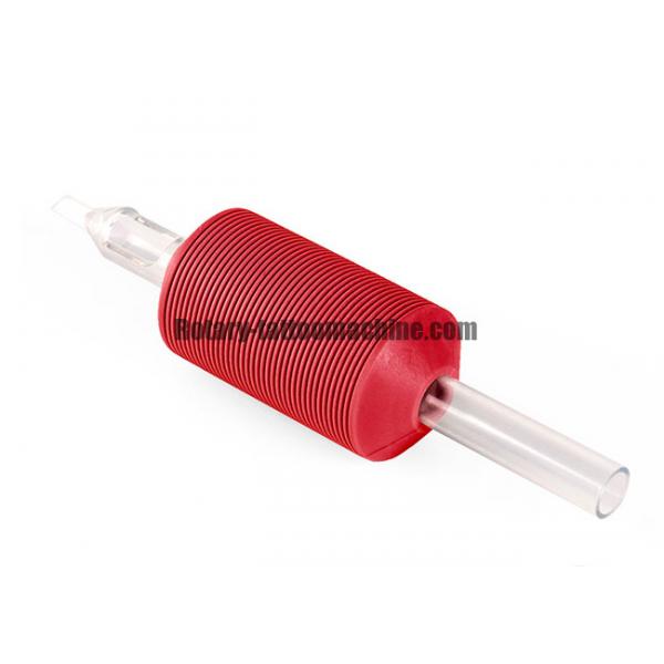 25mm Diameter Disposable Tattoo Tubes Red Color Tattoo Grip Clear Tip 100% Sterilized