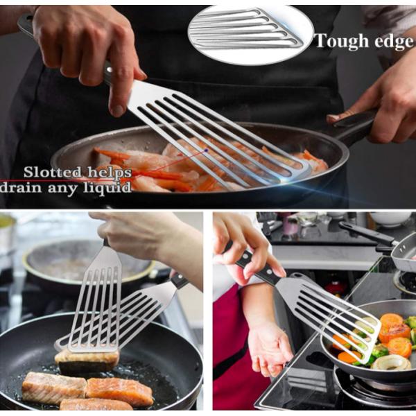 2 нержавеющей стали части утвари кухни устанавливают не шпатель ручки прорезанный металлом