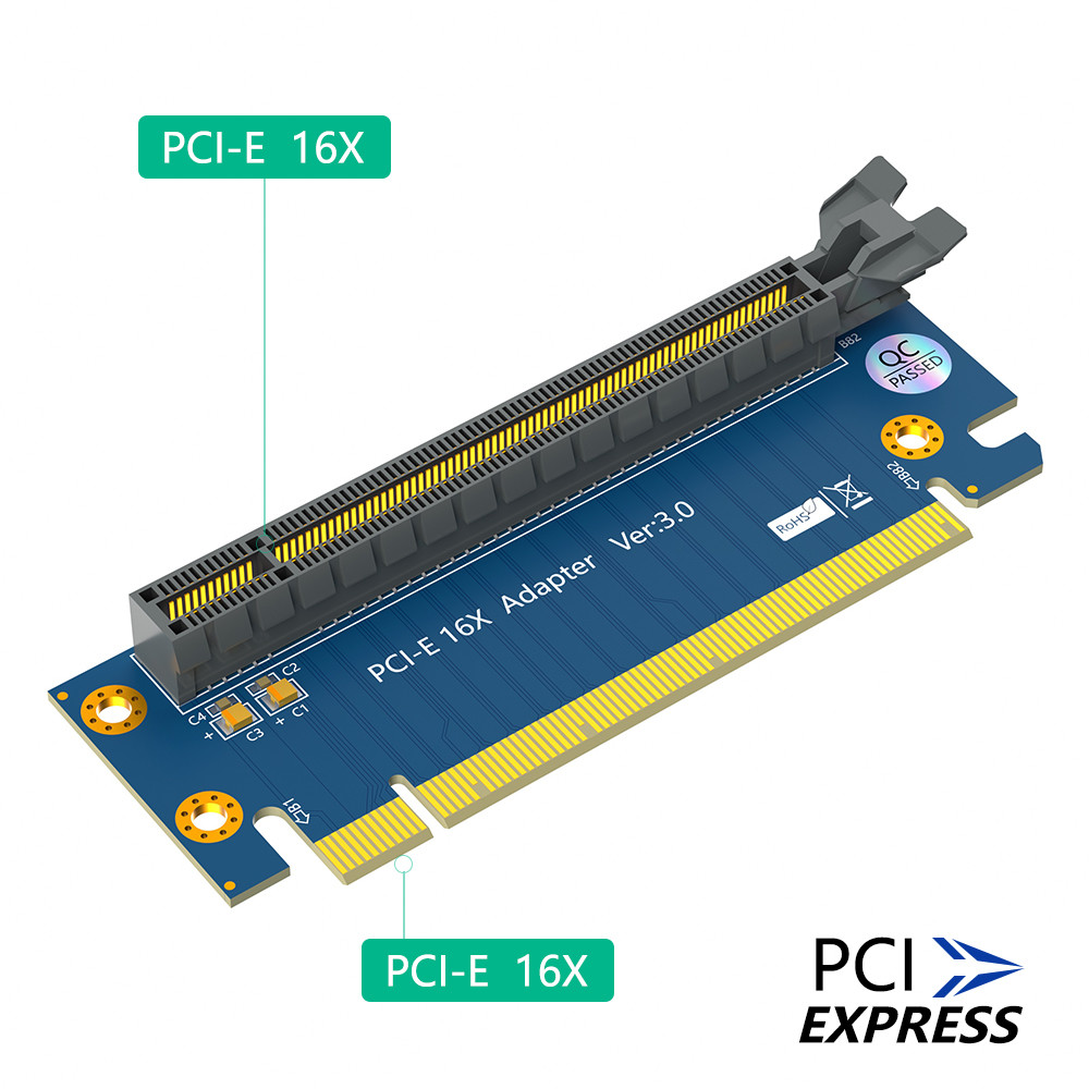 PCI-Express 3.0 16x Riser Card, PCI Express 3.0 16X 90 Degree High Speed Riser Card Для сервера 2U PCI-E16X к PCI-E16X