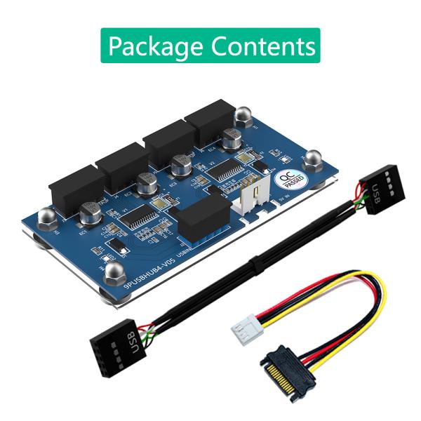 9 pin USB Hub placa de adaptador de PCB expansão placa-mãe macho 1 a 4 Fêmea