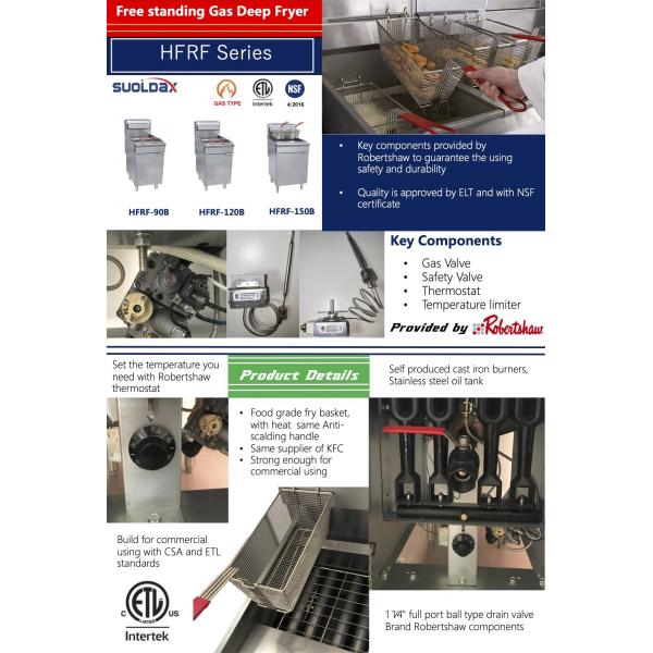 тип Fryer пола 35L газа