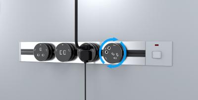 FGGP Kitchen Electrical Power Track Socket Rail Outlet Wireless Removable Outlet/Track Socket