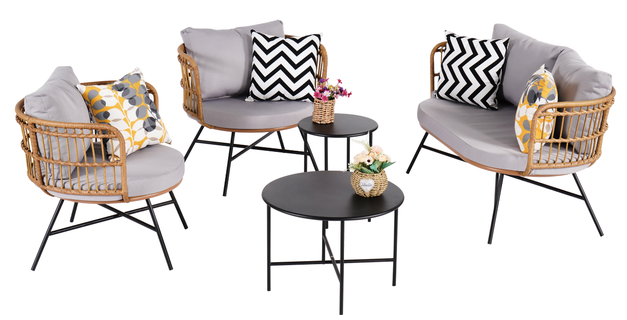 Modern Rattan Chair for Outdoor Dining Exterior & Courtyard Use-Eco-Friendly & Durable