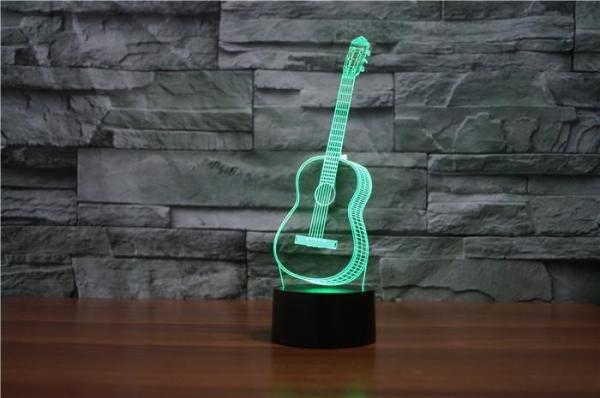 Guitar Rohs 3D Led Illusion Lamp Color Changing Led 3d Illusion Light
