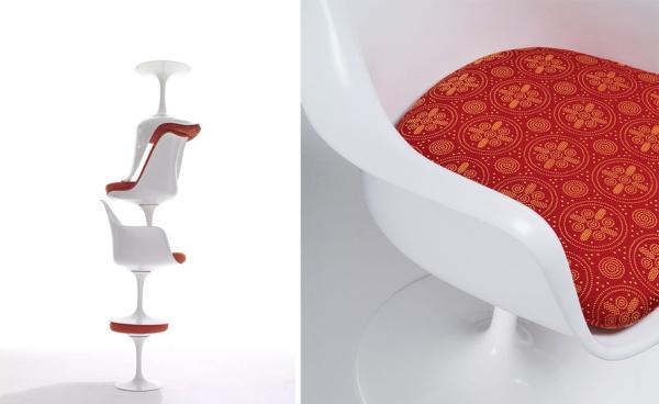 White Coffee Shop Knoll Tulip Chair , Saarinen Tulip Chair With Cushion