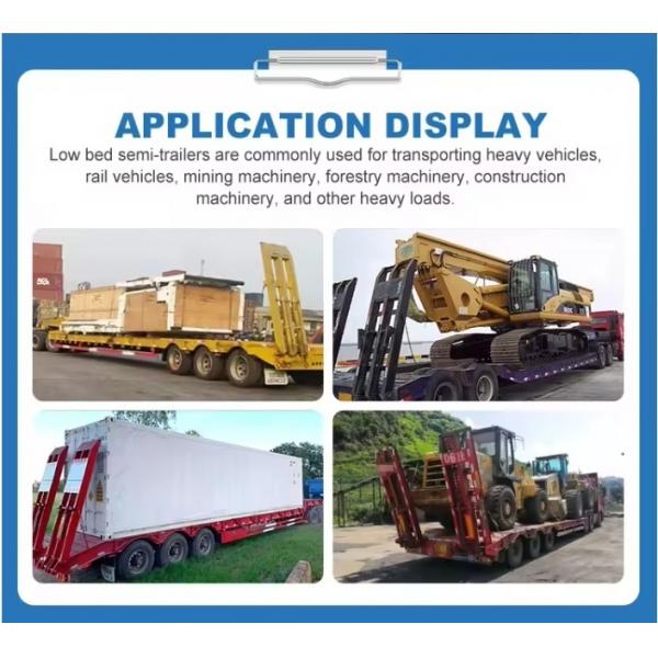 s Two Lines and Four Axes Gooseneck Flatbed Trailer with Hydro-Pneumatic Suspension
