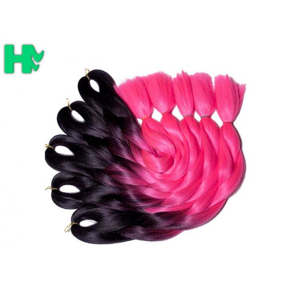 Ombre Braiding Wave Synthetic Hair Pieces No Lice Rainbow Color For Women