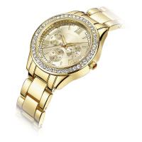 18K el oro PVD plateó prenda impermeable de los relojes 3atm de las señoras del cuarzo