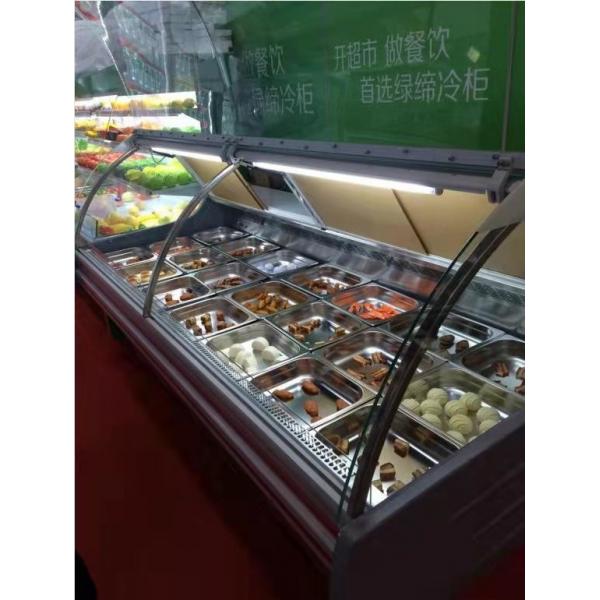 2m 5m Meat Display Chiller With Stainless Steel Cabinet For Butchery Store