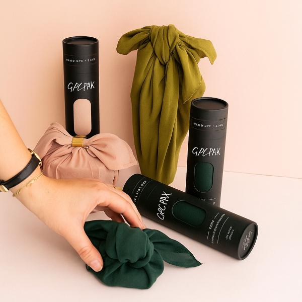 Unique Design Kraft Paper Scarf Cylinder Gift Box With Display Window For Underwear Clothing Packaging