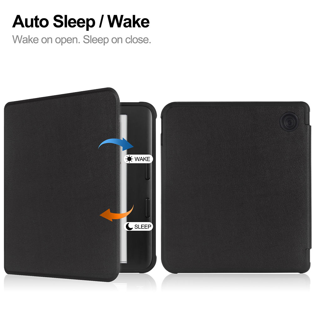 For Laudtec Kobo Libra 7 E-Reader Cover Pure Color Simple Business Style Auto Sleep/Wake Function Magnetic Leather Pbk313 for