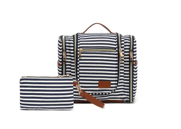 Durable Dirtproof Waterproof Luggage Bags Canvas PU Leather Straps Smooth Zipper