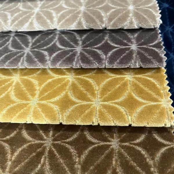 100% PL Jacquard Velvet Sofa Fabric Printed For Home Decoration