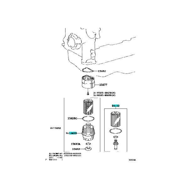 Placement du bloc moteur Couverture du filtre à huile moteur 1562037010 pour Toyota Yaris