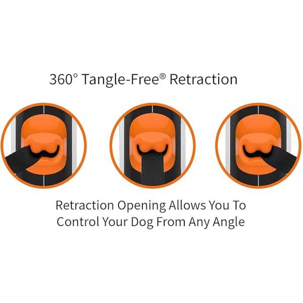 Convenient Walking Solution Reflective Retractable Dog Leash for Dogs Solid Pattern