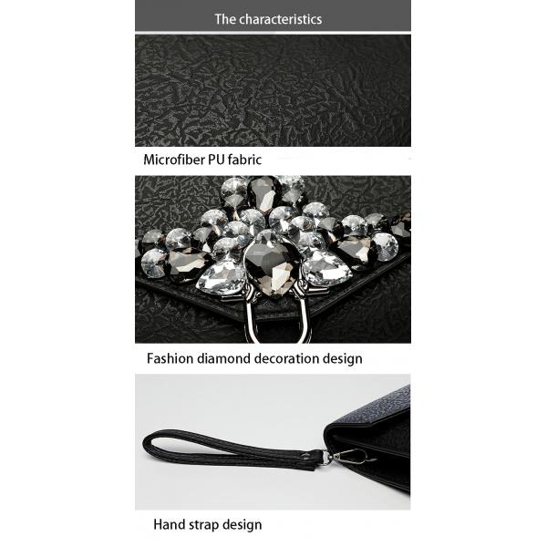 Ladies Crystal Clutch Bag Evening Wedding Rhinestone Silver Purse Chain Cross Body Bag