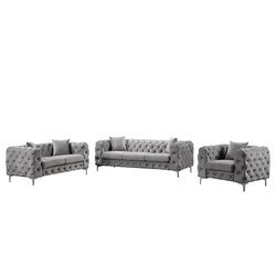 New Style Luxury 3+2+1 black velvet tufted sectional sofa indoor furniture Corner sofa set modern living room sofas