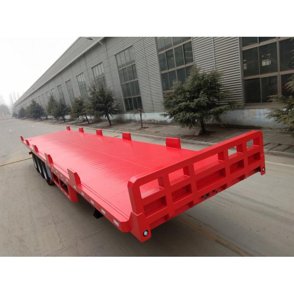 12 Wheels 13 Meters Platform Semi Trailer 3 Axles Low Alloy Steel Material