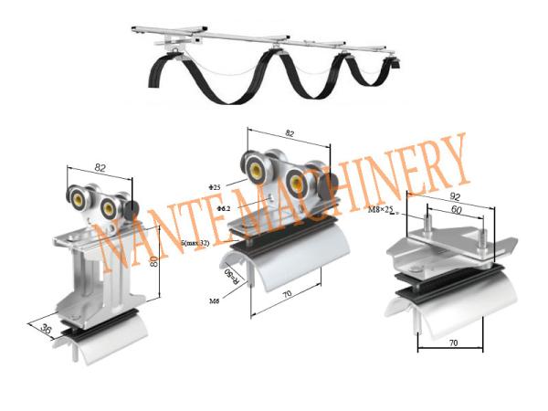 120 m / min Travel speed C Track Festoon System for Crane / Galvanized Steel Festoon Cable Trolley