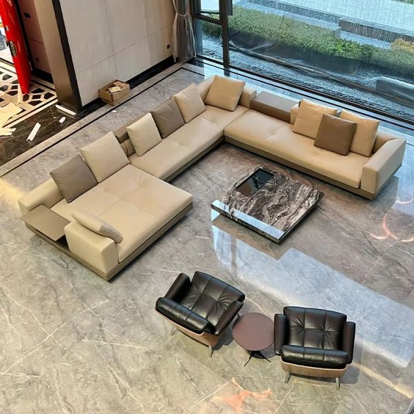 Foam Filling Material L Shape Modular Corner Sofa Set Italian Minimalist Nordic Designs Modern Luxury Sectional Couch Furniture