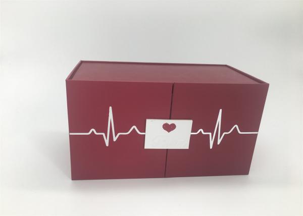 Magnetic Flap Color Printed Rigid Gift Boxes / Two Door Drawer Branded Packaging Boxes